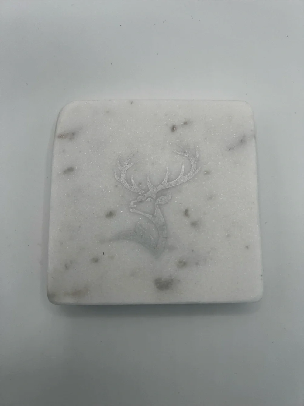 The Dalmore Scotch Whisky Marble Coasters Set of 8 Stag Logo Cork Back